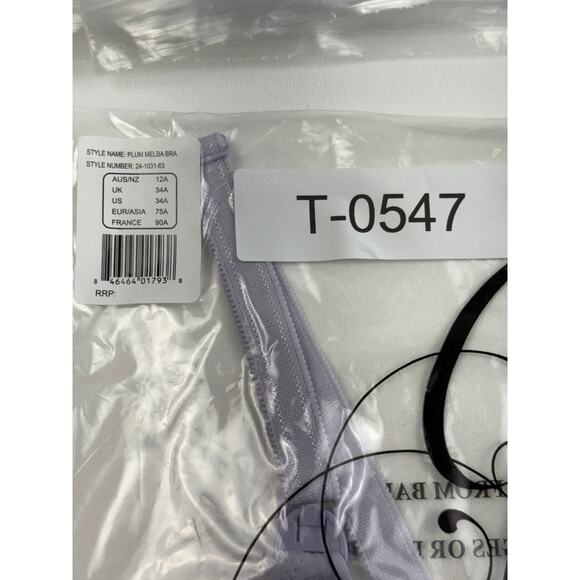 Cake Lingerie Balcony Style Flexible Wire Embroidery Purple Nursing Bra Size 34A - Picture 16 of 16